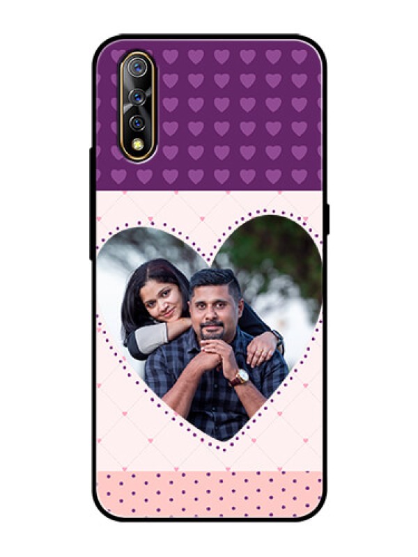 Custom Vivo S1 Custom Glass Phone Case  - Violet Love Dots Design