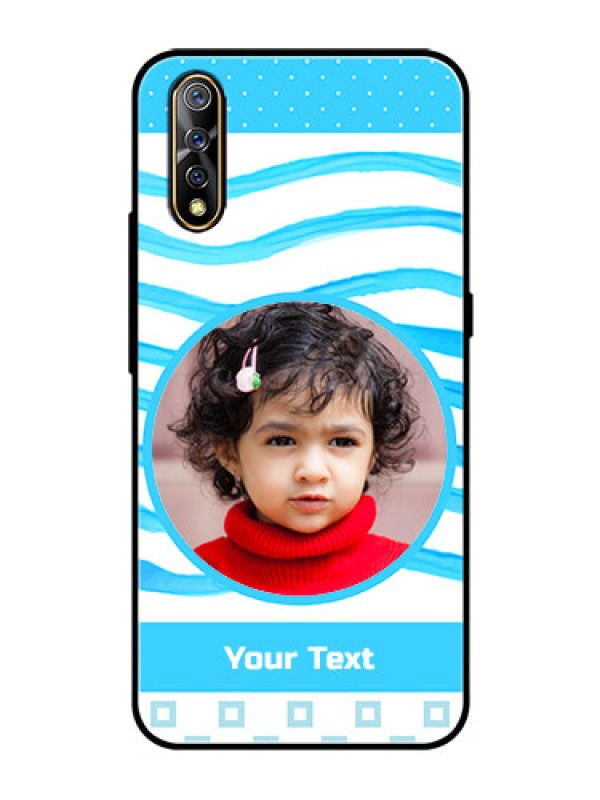 Custom Vivo S1 Custom Glass Phone Case  - Simple Blue Case Design