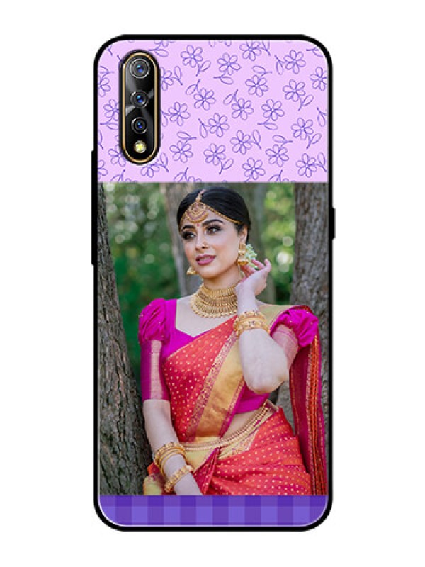 Custom Vivo S1 Custom Glass Phone Case  - Purple Floral Design