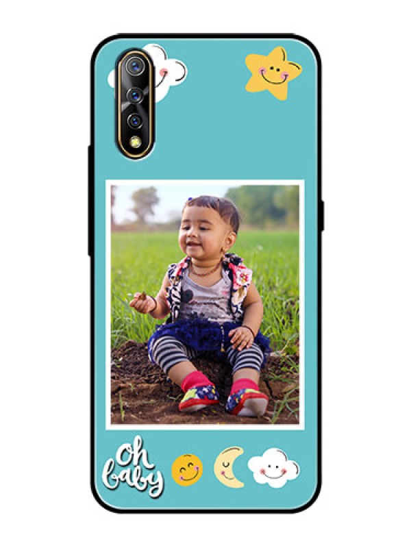 Custom Vivo S1 Personalized Glass Phone Case  - Smiley Kids Stars Design