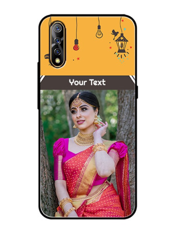 Custom Vivo S1 Custom Glass Mobile Case  - with Family Picture and Icons 