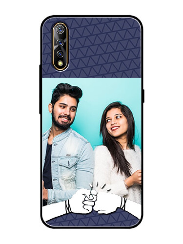 Custom Vivo S1 Photo Printing on Glass Case  - with Best Friends Design  
