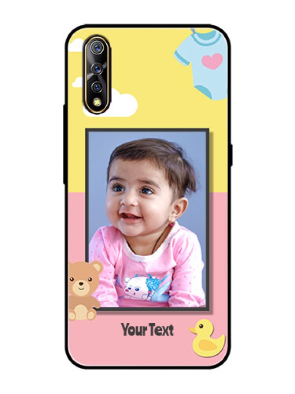 Custom Vivo S1 Photo Printing on Glass Case  - Kids 2 Color Design