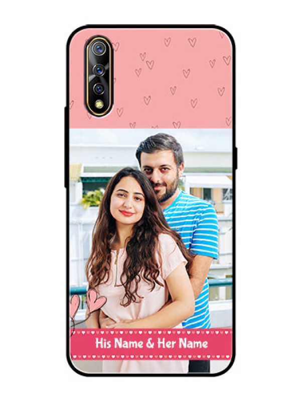Custom Vivo S1 Personalized Glass Phone Case  - Love Design Peach Color