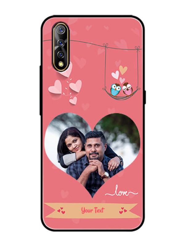 Custom Vivo S1 Personalized Glass Phone Case  - Peach Color Love Design 