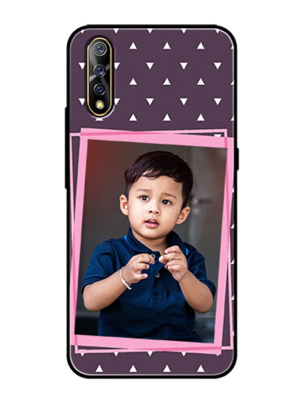 Custom Vivo S1 Custom Glass Mobile Case  - Triangle Pattern Dotted Design