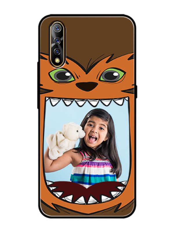 Custom Vivo S1 Photo Printing on Glass Case  - Owl Monster Back Case Design