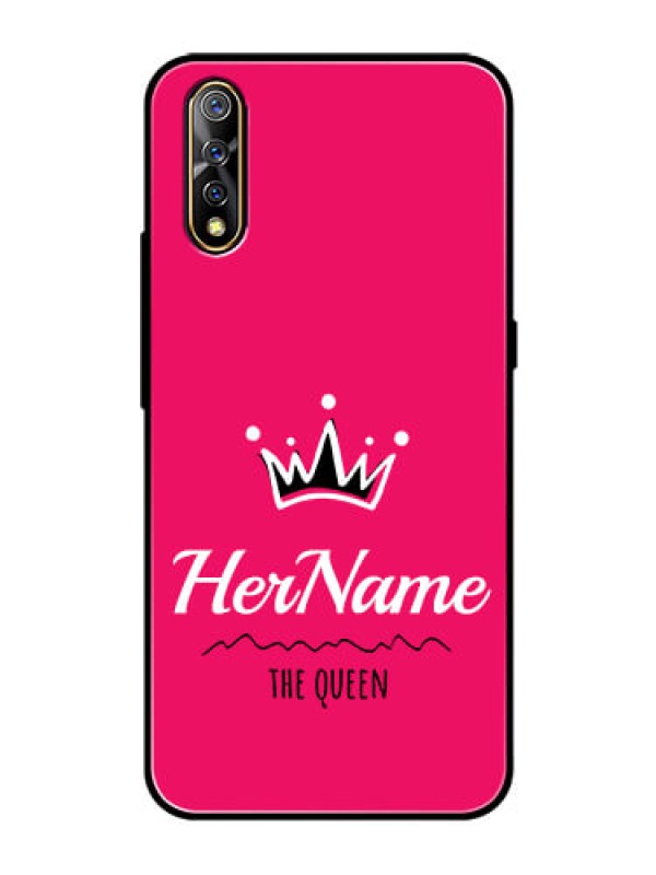 Custom Vivo S1 Glass Phone Case Queen with Name