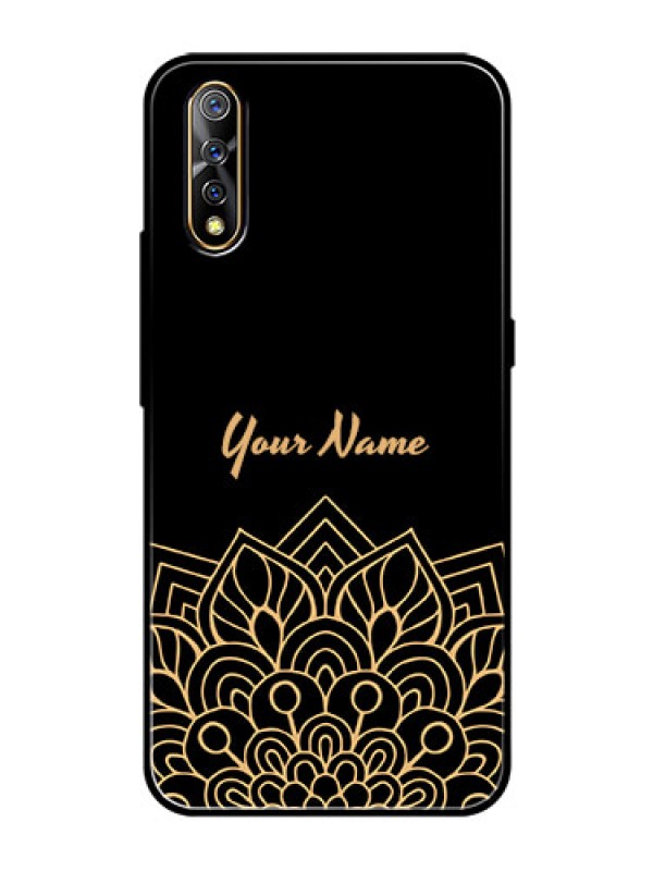 Custom Vivo S1 Custom Glass Phone Case - Golden mandala Design