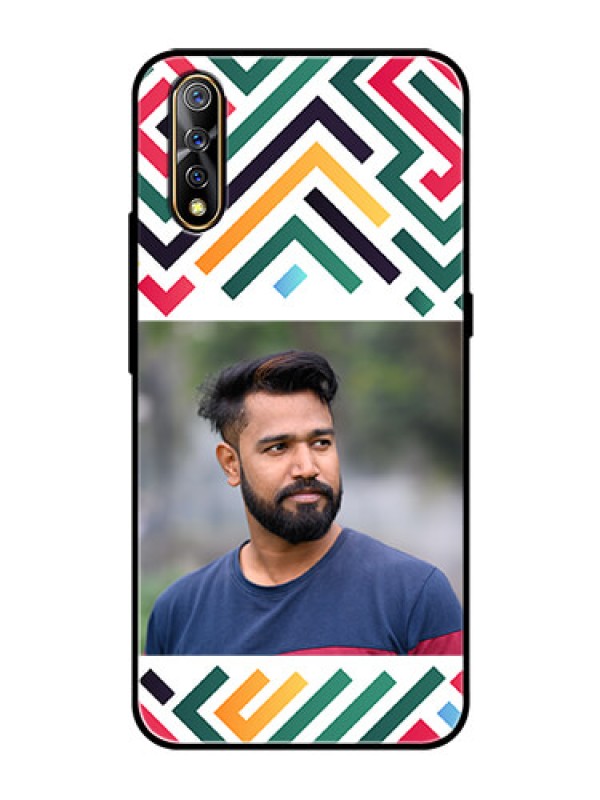 Custom Vivo S1 Personalized Glass Phone Case - Colorful Maze Pattern Design