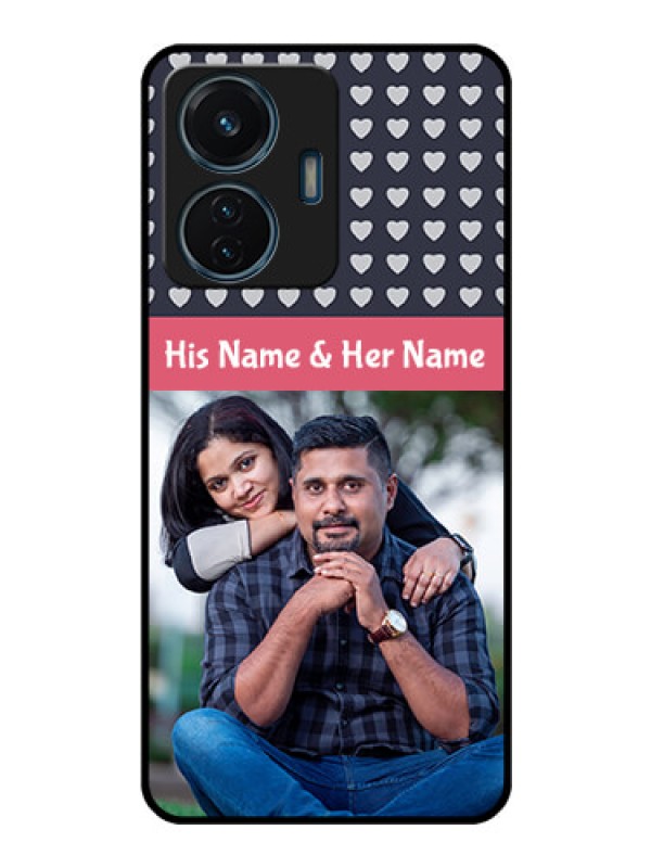 Custom Vivo T1 44w 4G Custom Glass Mobile Case - Love Symbols Design