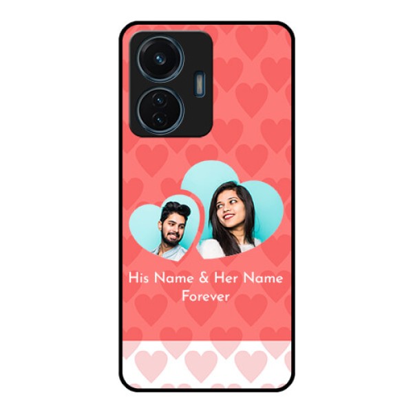 Vivo T1 44w 4G Personalized Glass Phone Case - Couple Pic Upload Design
