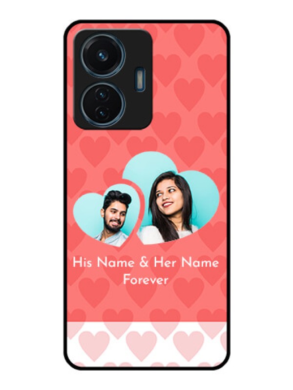 Custom Vivo T1 44w 4G Personalized Glass Phone Case - Couple Pic Upload Design