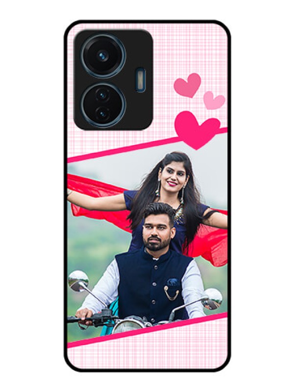 Custom Vivo T1 44w 4G Custom Glass Phone Case - Love Shape Heart Design
