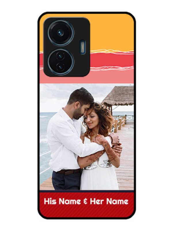 Custom Vivo T1 44w 4G Custom Glass Mobile Case - Colorful Case Design