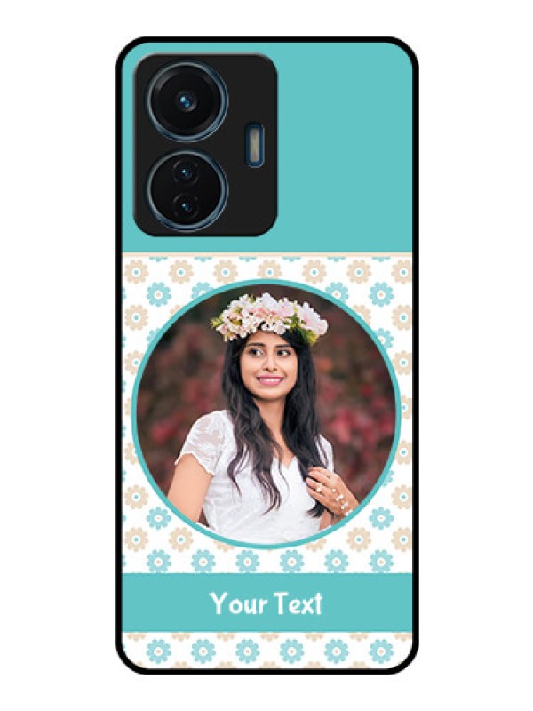 Custom Vivo T1 44w 4G Custom Glass Mobile Case - Beautiful Flowers Design