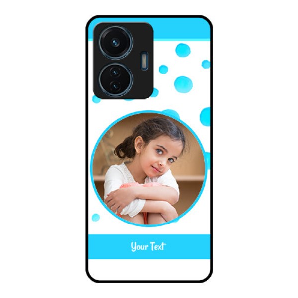 Vivo T1 44w 4G Photo Printing on Glass Case - Blue Bubbles Pattern Design Vivo T1 44w 4G Photo Printing on Glass Case - Blue Bubbles Pattern Design