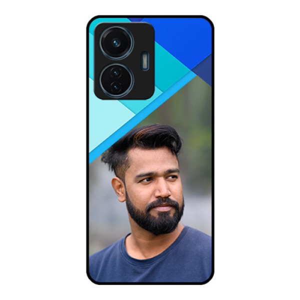 Vivo T1 44w 4G Custom Glass Phone Case - Blue Pattern Design
