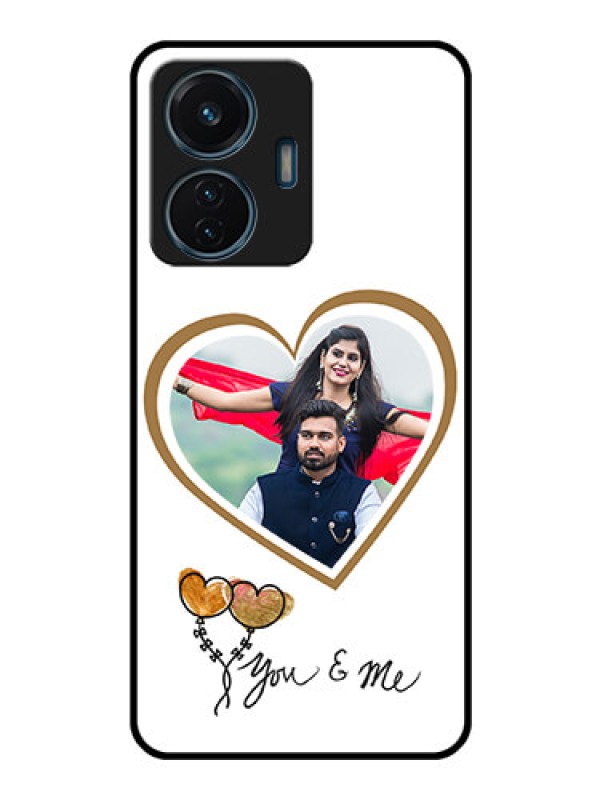 Custom Vivo T1 44w 4G Custom Glass Mobile Case - You & Me Design