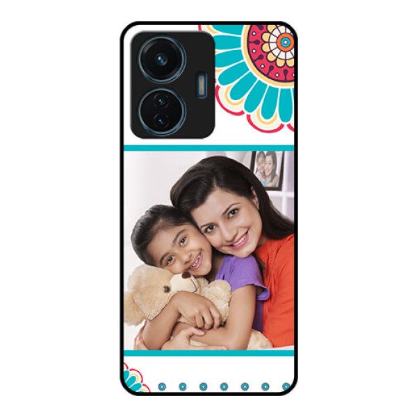 Vivo T1 44w 4G Custom Glass Phone Case - Flower Design