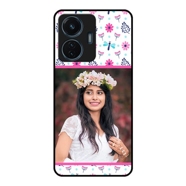 Vivo T1 44w 4G Photo Printing on Glass Case - Colorful Flower Design Vivo T1 44w 4G Photo Printing on Glass Case - Colorful Flower Design