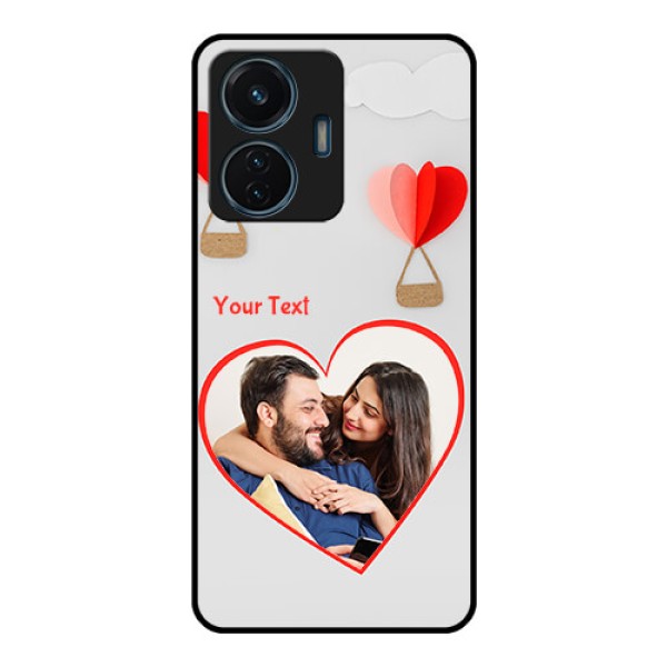 Vivo T1 44w 4G Custom Glass Mobile Case - Parachute Love Design Vivo T1 44w 4G Custom Glass Mobile Case - Parachute Love Design