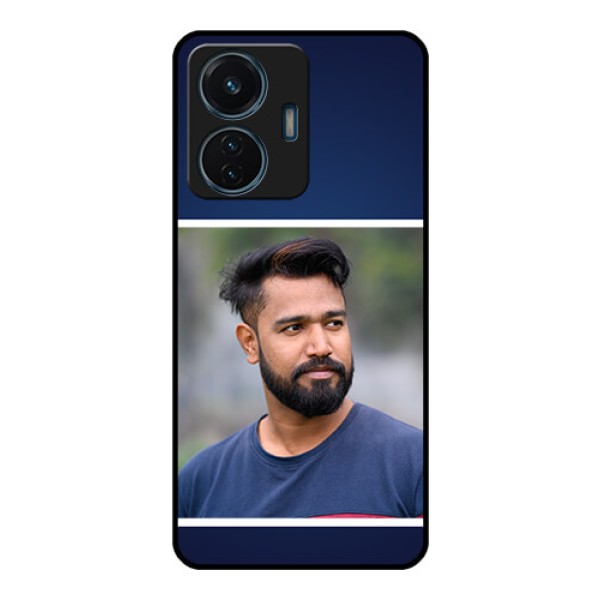 Vivo T1 44w 4G Personalized Glass Phone Case - Simple Royal Blue Design Vivo T1 44w 4G Personalized Glass Phone Case - Simple Royal Blue Design