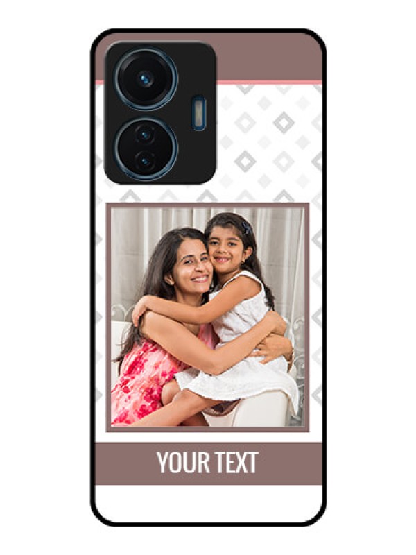 Custom Vivo T1 44w 4G Photo Printing on Glass Case - Simple Diamond Design