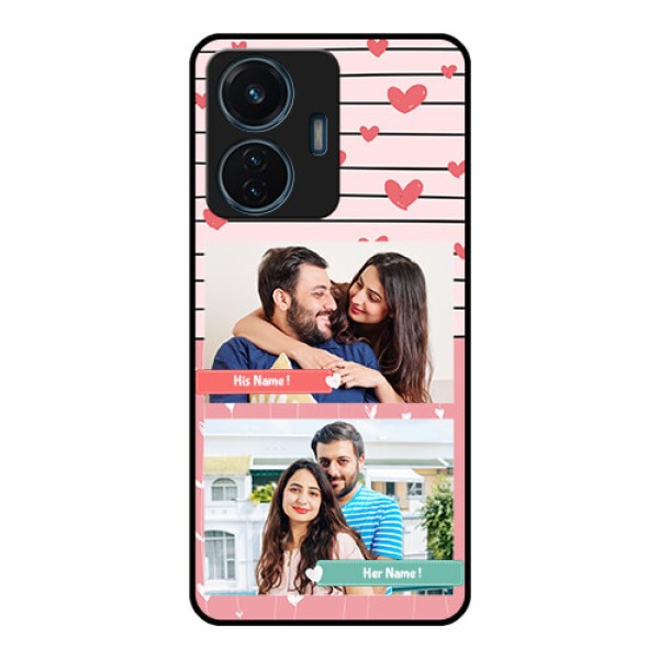 Vivo T1 44w 4G Custom Glass Mobile Case - Photo with Heart Design
