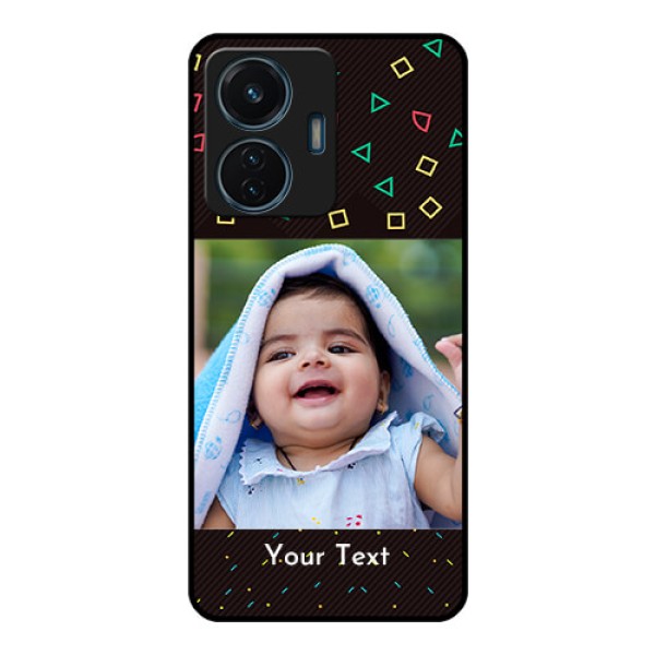 Vivo T1 44w 4G Custom Glass Phone Case - with confetti birthday design Vivo T1 44w 4G Custom Glass Phone Case - with confetti birthday design