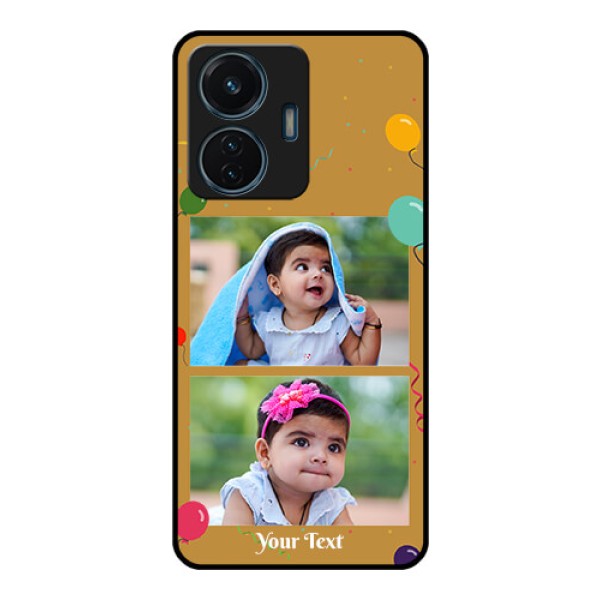 Vivo T1 44w 4G Personalized Glass Phone Case - Image Holder with Birthday Celebrations Design Vivo T1 44w 4G Personalized Glass Phone Case - Image Holder with Birthday Celebrations Design
