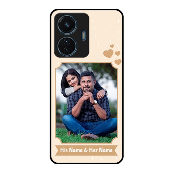 Vivo T1 44w 4G Custom Glass Phone Case - with confetti love design Vivo T1 44w 4G Custom Glass Phone Case - with confetti love design