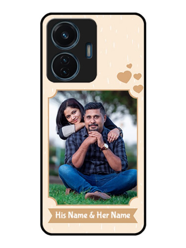 Custom Vivo T1 44w 4G Custom Glass Phone Case - with confetti love design