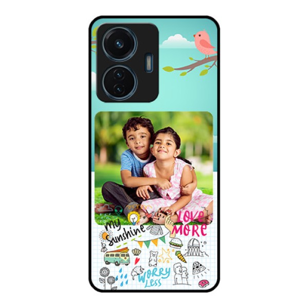 Vivo T1 44w 4G Photo Printing on Glass Case - Doodle love Design