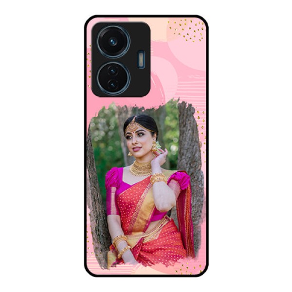 Vivo T1 44w 4G Personalized Glass Phone Case - Gold Glitter Splash Design Vivo T1 44w 4G Personalized Glass Phone Case - Gold Glitter Splash Design
