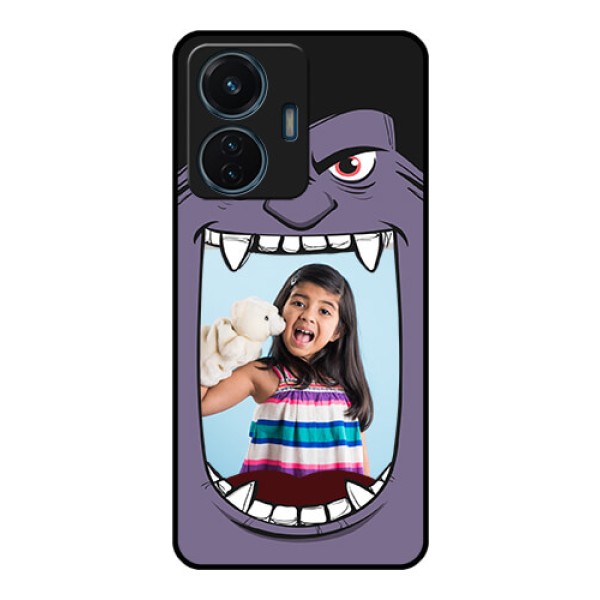Vivo T1 44w 4G Custom Glass Phone Case - Angry Monster Design Vivo T1 44w 4G Custom Glass Phone Case - Angry Monster Design