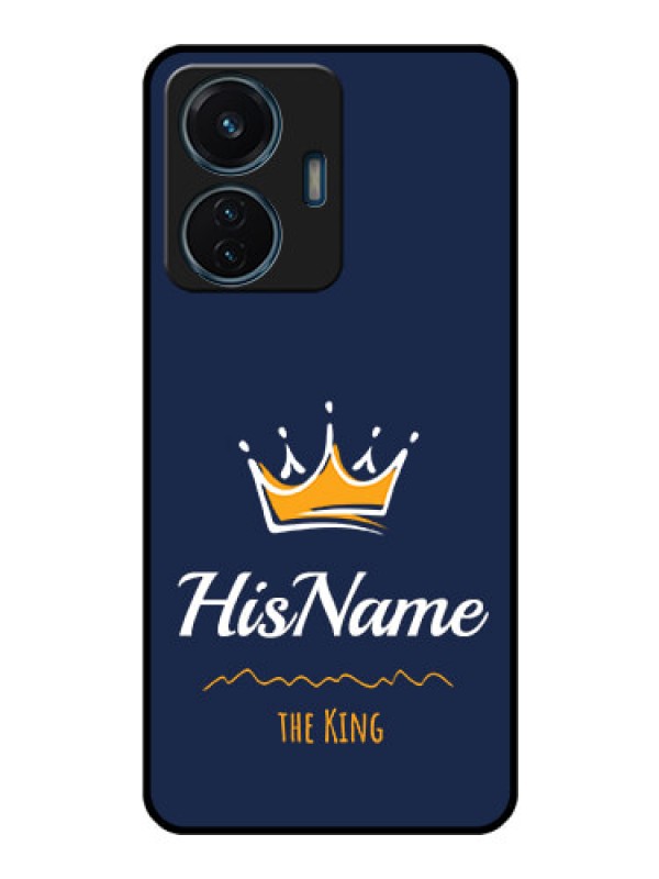Custom Vivo T1 44w 4G Glass Phone Case King with Name
