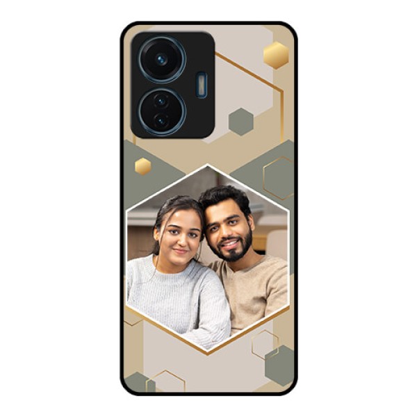 Vivo T1 44W 4G Photo Printing on Glass Case - Stylish Hexagon Pattern Design Vivo T1 44W 4G Photo Printing on Glass Case - Stylish Hexagon Pattern Design