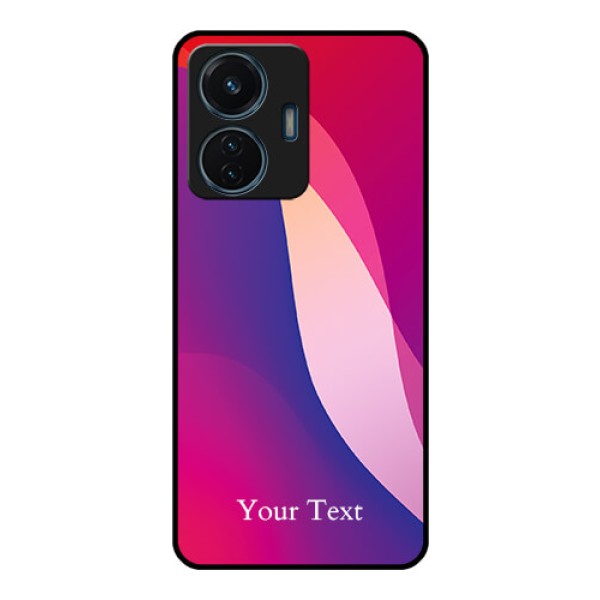 Vivo T1 44W 4G Personalized Glass Phone Case - Digital abstract Overlap Design