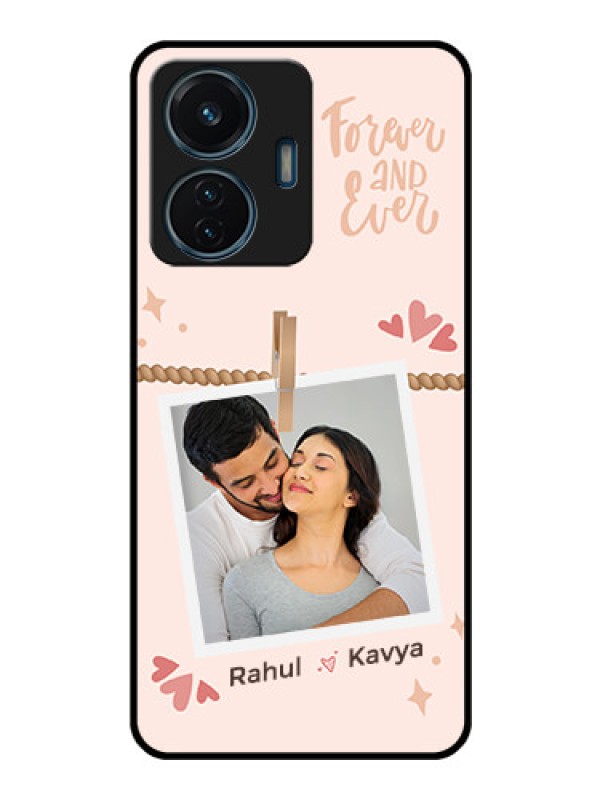 Custom Vivo T1 44W 4G Custom Glass Phone Case - Forever and ever love Design