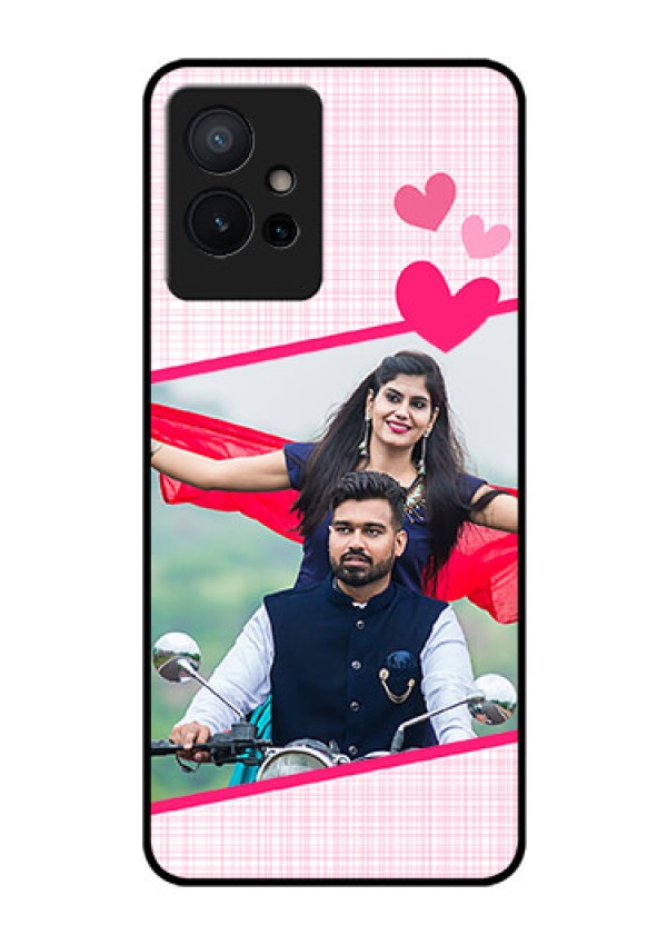 Vivo T1 5G Custom Glass Phone Case - Love Shape Heart Design