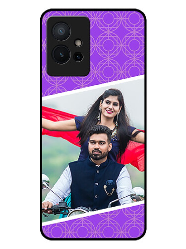 Custom Vivo T1 5G Custom Glass Phone Case - Violet Pattern Design