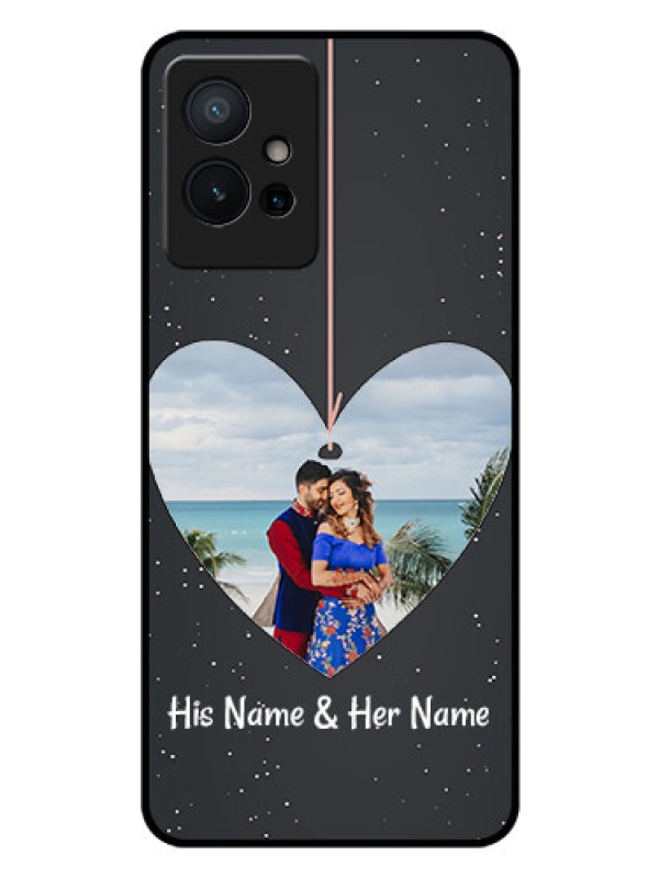 Custom Vivo T1 5G Custom Glass Phone Case - Hanging Heart Design