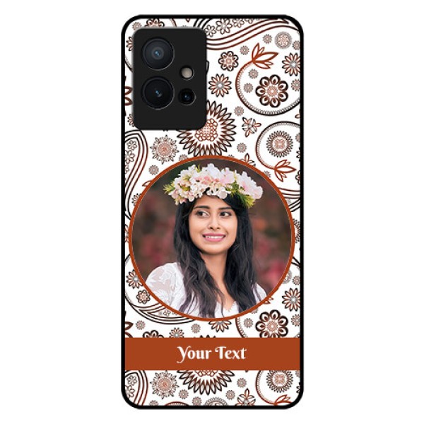 Vivo T1 5G Custom Glass Mobile Case - Abstract Flower Design
