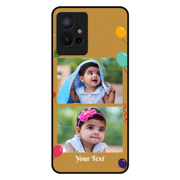 Vivo T1 5G Personalized Glass Phone Case - Image Holder with Birthday Celebrations Design Vivo T1 5G Personalized Glass Phone Case - Image Holder with Birthday Celebrations Design