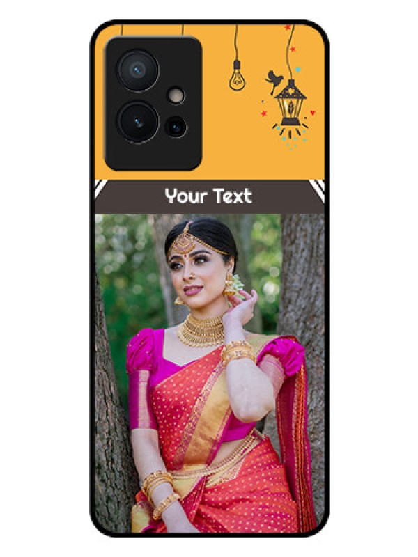 Custom Vivo T1 5G Custom Glass Mobile Case - with Family Picture and Icons