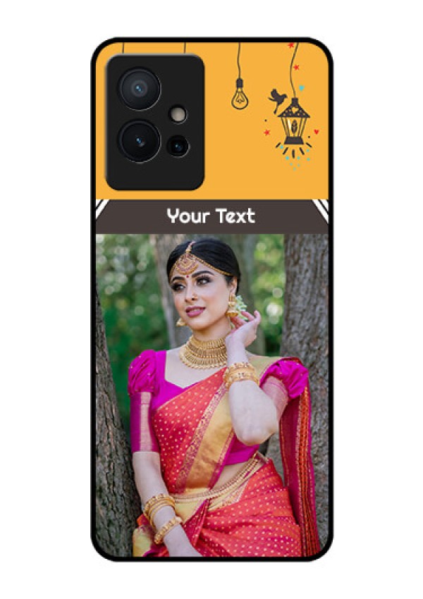 Vivo T1 5G Custom Glass Mobile Case - with Family Picture and Icons