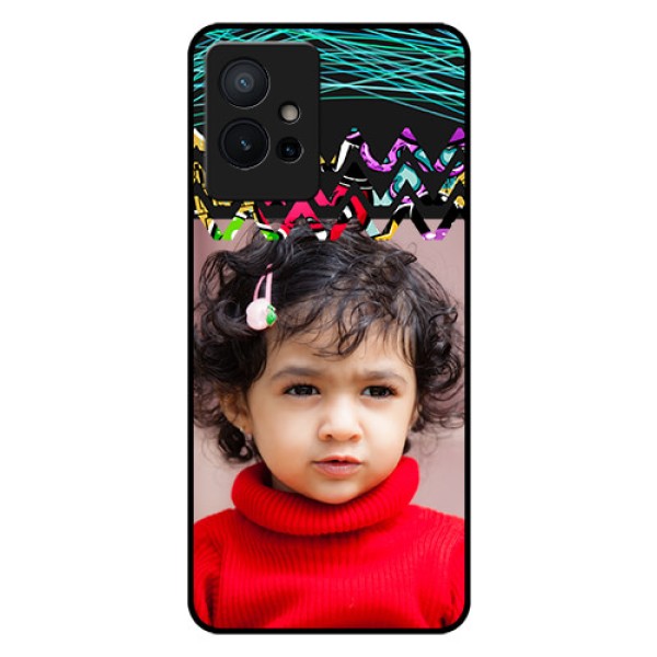 Vivo T1 5G Personalized Glass Phone Case - Neon Abstract Design
