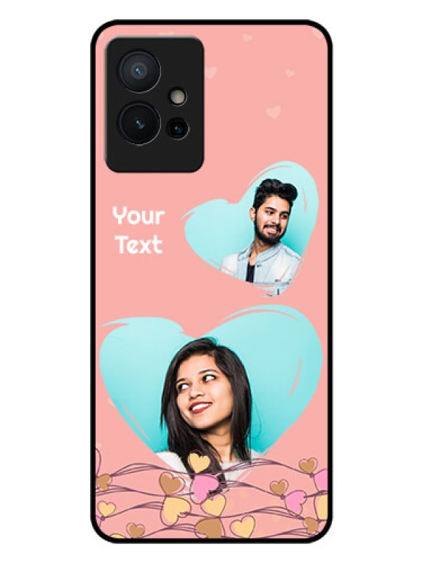 Custom Vivo T1 5G Custom Glass Mobile Case - Love Doodle Design