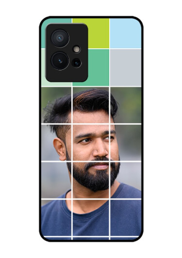 Vivo T1 5G Photo Printing on Glass Case - with white box pattern